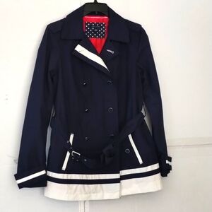 Tommy Hilfiger Navy and White Women's Jacket